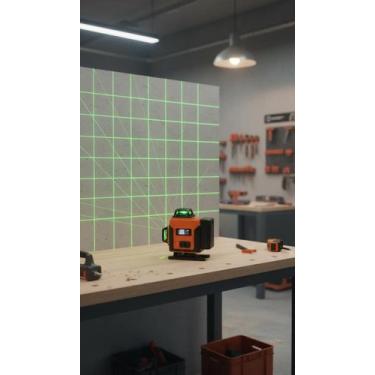 Imagem de Nível Laser Verde 16 Linhas 4D Profissional c/ Display - Congratulatio