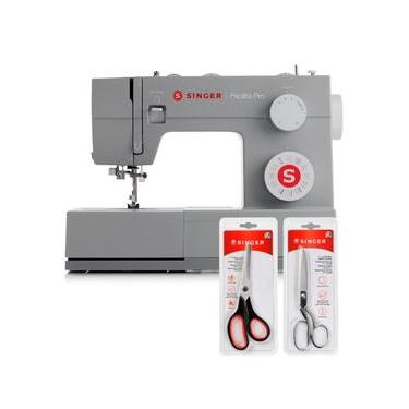 Imagem de Kit Máquina de Costura Facilita Pro 4432 + Tesoura 10" Tecido e Tesoura Multiuso Preta