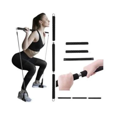 Imagem de Conjunto De Equipamentos De Treino Para Casa: Barra De Exercícios, Pil