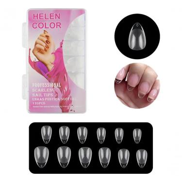Imagem de Unha Postiça Helen Color Curta Almond Bailarina 120un Comum com Caixinha Acrílica