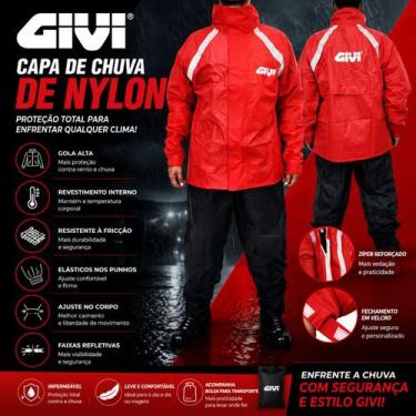 Imagem de Conjunto Capa De Chuva Givi Nylon 100% Impermeável, M