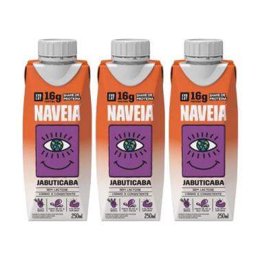Imagem de Kit 3 Shake Naveia 16g Proteina Jabuticaba Plant Based 250ml Evolat
