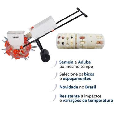 Imagem de Plantadeira e Adubadeira Rotativa de Empurrar Com 14 Bicos - VELVE