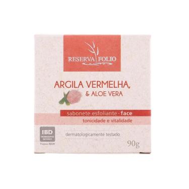 Imagem de Sabonete Esfoliante Facial Natural de Argila Vermelha e Aloe Vera 90g – Reserva Folio