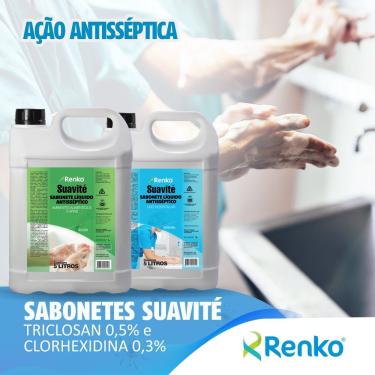 Imagem de Kit 4 Sabonete antisseptico com clorhexidina 0,3% Renko 5l