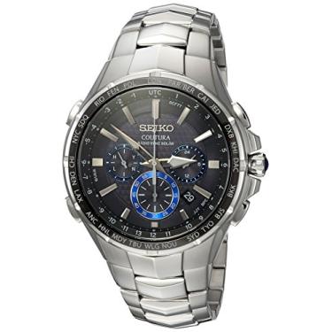 Imagem de Seiko Relógio masculino COUTURA, aço inoxidável, movimento a quartzo japonês, prata (modelo: SSG009)