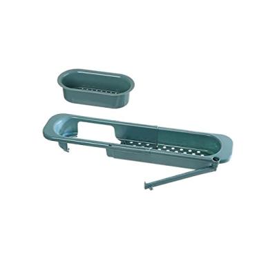 Imagem de Carrinho de cozinha retrátil, cesta de drenagem telescópica, filtro para sobras, cesta de drenagem, pano de lavar louça, ferramentas de cozinha, suportes de vegetais para cozinhas (cor: estilo A)