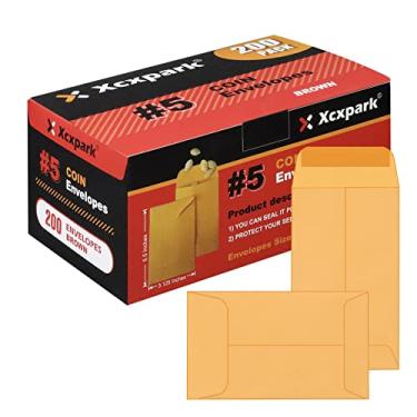 Imagem de Envelopes de moedas Xxcxpark nº 5 8,25 x 14,5 cm, peças pequenas clássicas com aba gomada para moedas, dinheiro, cartões de crédito, sementes... B08KPS8MQG