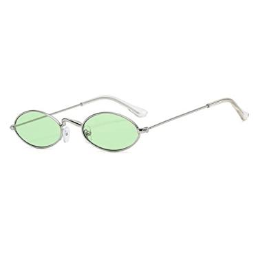 Imagem de Óculos de sol steampunk feminino moda oval retrô masculino óculos de sol personalidade steampunk óculos de condução gótico, verde c4, tamanho único