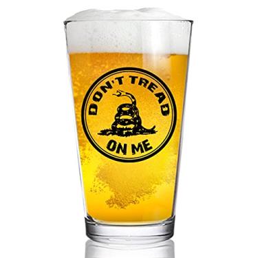 Imagem de Copo de cerveja Don't Tread On Me - 473 ml - ótimo presente para pai, mãe, GOP, conservador, amigo, colecionador político, fã de Gadsden - Feito nos EUA