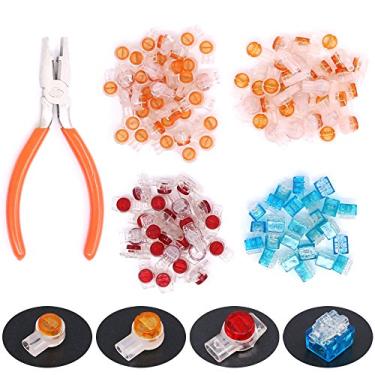 Imagem de Hilitchi Kit sortido de conectores de terminal de crimpagem UY/UR/UB de 200 peças de dados para telefone de dados - com alicate de crimpagem de conector