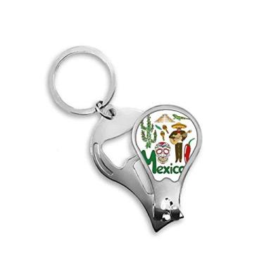 Imagem de Chaveiro abridor de cortador de unhas com símbolo nacional do México