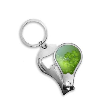 Imagem de Chaveiro abridor de cortador de unhas Four Leaf Star Ireland Dia de São Patrício