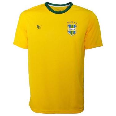 Imagem de Camisa Brasil Super Bola Fan Adulto S/Numero Amarelo