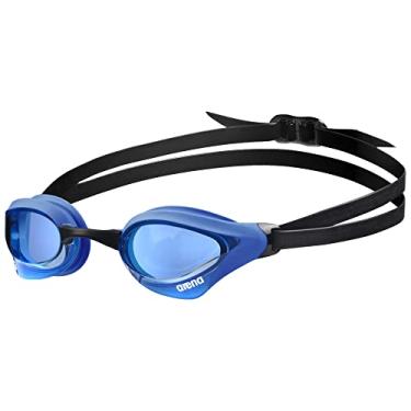Imagem de ARENA Óculos de natação unissex Cobra Core Swipe Antiembaçamento para homens e mulheres Lentes não espelhadas de policarbonato, azul/azul/preto