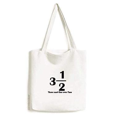 Imagem de Numerical Three And One Over Two Bolsa sacola de compras casual bolsa sacola de compras