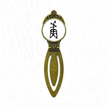 Imagem de Marcador de página com inscrição óssea com sobrenome chinês, marcador de página retrô para escritório