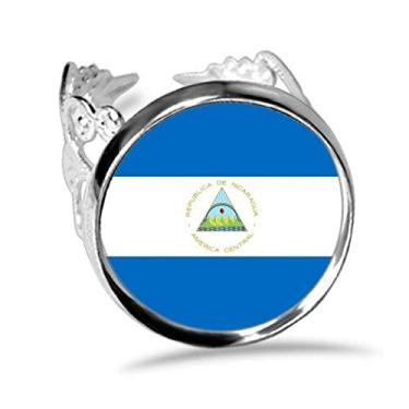 Imagem de DIYthinker Anel de noivado ajustável com a bandeira nacional da Nicarágua da América do Norte