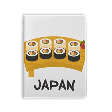 Imagem de Conjunto tradicional de sushi japonês para caderno, capa de goma