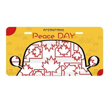 Imagem de Placa de licença Happy Canada Day 4 de julho, folha de bordo, etiqueta para decoração de carro, dia da paz