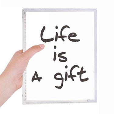 Imagem de Caderno com frases inspiradoras Life Is a Gift