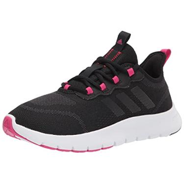 Imagem de adidas Tênis de corrida feminino Nario Move, Preto/Preto/Team Real Magenta, 37