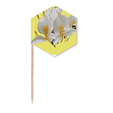 Imagem de Flor de gengibre, Cuba, Art Deco, bandeiras de palito de dentes, palitos de cupcake, festa celebração