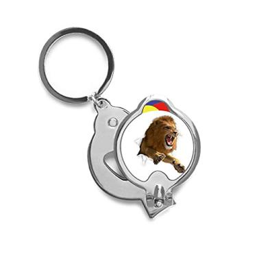 Imagem de Cortador de unhas de aço inoxidável com estampa de leões de papel quebrado de animais