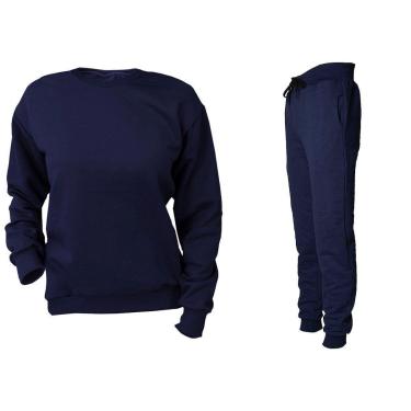 Imagem de Conjunto Moletom Masculino Liso Fechado Azul Marinho-Masculino