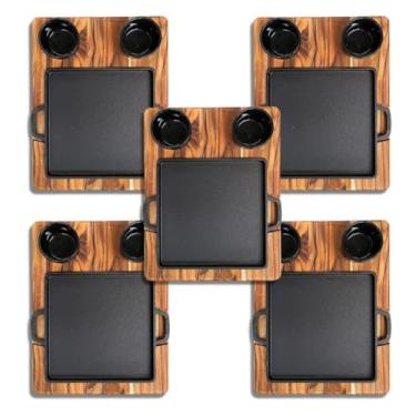 Imagem de Brasa Store, Kit 5 Tábuas Para Churrasco e Porção Com Chapas de Ferro Fundido E Cumbucas