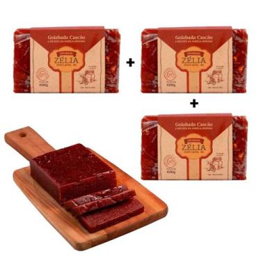 Imagem de kit c/ 3 Goiabada Cascão Em Barra Zelia menos açúcar - 600g  - Zélia