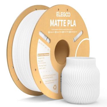 Imagem de ELEGOO Filamento Pla Fosco Branco Fosco 1Kg, Precisão Dimensional do Filamento Da Impressora 3D de 1,75Mm +/- 0,02Mm, Carretel de Papelão de 1Kg (2,2Lbs) para A Maioria Das Impressoras 3D Fdm