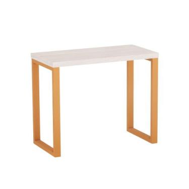 Imagem de Mesa Auxiliar Tubolar PE 40 Pandin 90 x 45 Cm Casablanca e Laranja