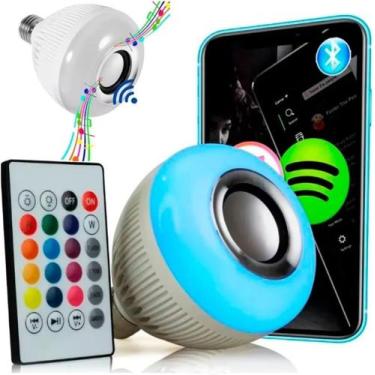 Imagem de Lampada Musical Bulb Led Colorida RGB E Caixa De Som Com Controle Remo