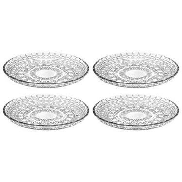 Imagem de Prato de salada de vidro - conjunto de 4 pratos - para - salada - sobremesa - projetado - 18 cm de diâmetro - feito na Europa - por Barski
