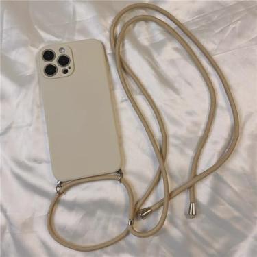 Imagem de Capa de silicone com cordão e alça para colar transversal para OnePlus 10 9 9R 9RT 8 7 7T Pro Nord CE 2 5G, branca, para OnePlus Nord CE 5G