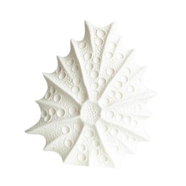 Imagem de Bothyi Vaso de cerâmica, vaso de flores com conchas, decoração moderna, decoração para entrada, lareira, estante de livros, sala de estar, Branco, L