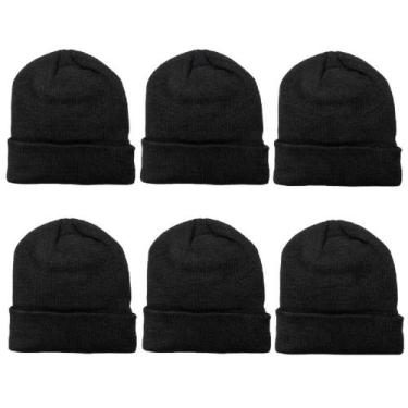 Imagem de Kit C/6 Touca Gorro Tamine D-6 Unissex Basico, Preto