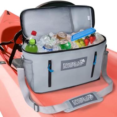 Imagem de Cooler para caiaque atrás do assento – bolsa térmica portátil pequena para armazenamento de assento de caiaque, acessórios de caiaque para pesca, caixa de caiaque, bolsa térmica macia para