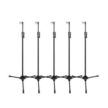 Imagem de Kit 5 Suportes para Banner, Tripé Ajustável até 1,90m, Pedestal com Base Dobrável, Preto