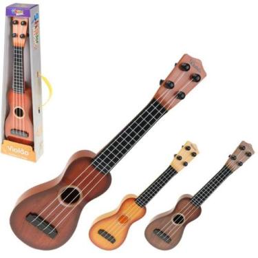 Imagem de Brinquedo Violão Criança Acustico Corda Nylon Marrom - Zein