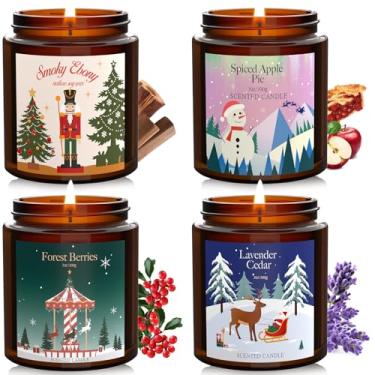 Imagem de Velas perfumadas, conjunto de velas perfumadas de longa duração, velas de aniversário de aromaterapia, presente para mulheres e homens, pacote com 4