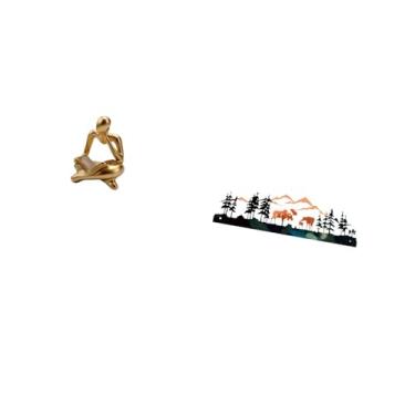 Imagem de Fenteer Estátua de Veado Pensador Abstrato, Escultura para Mesa, Sala de Estar, Prateleira, Escritório, Estante, Jardim, Cerca, área Externa, Interna,