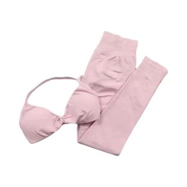 Imagem de Conjunto De Yoga E Fitness Feminino De Verão: Leggings De Cintura Alta