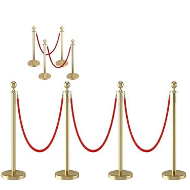 Imagem de Pedestal Organizador Separador Fila 4 Unidade Metals, para Situações em Que As Pessoas Estão Separadas, Como em Hotéis E Filas, Organizador de Fila, Separador de Fila, Separador Organizador de Fila