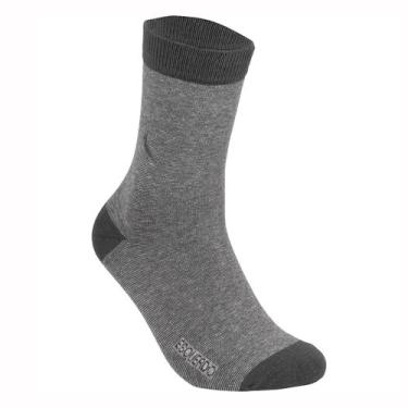 Imagem de Meia Masculina Reserva RSV Social Cano Alto Algodão Confortável, Cinza