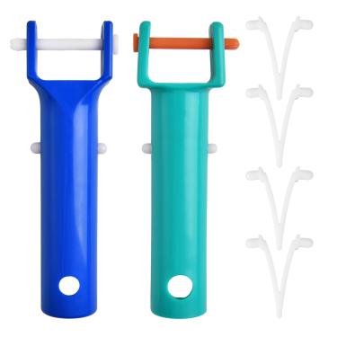 Imagem de Kit de substituição de alça de cabeça de aspirador de pó de piscina azul para alça de cabeça de plástico resistente com clipes borboleta V e pinos de trava, serve para cabeça de aspirador de pó de