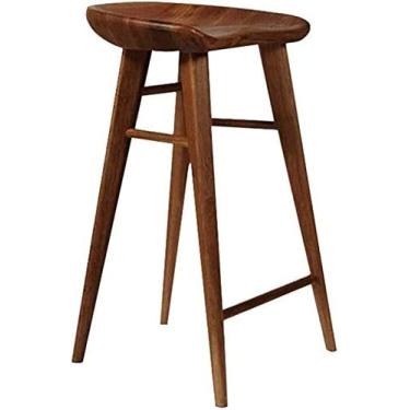 Imagem de Cadeira De Bar De Madeira, Banqueta De Café De Lazer Ao Ar Livre Cadeira Alta Adequada Para Sala De Jantar Cozinha,UMA,75cm