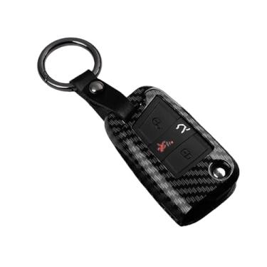 Imagem de Capa de chave de carro de fibra de carbono ABS compatível com VW Golf 7 MK7 Tiguan MK2 compatível com SEAT Ateca Leon FR 2 Ibiza compatível com Skoda Octavia(B Carbon Set 1)