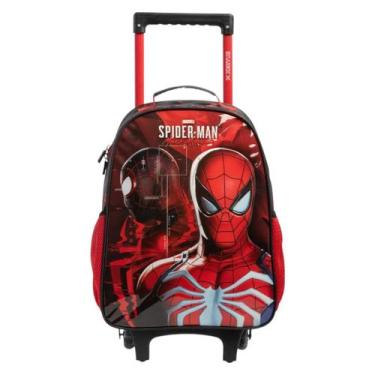 Imagem de Mochila de Rodinha Escolar Spider Man Marvel Preto e Vermelho, VERMELH